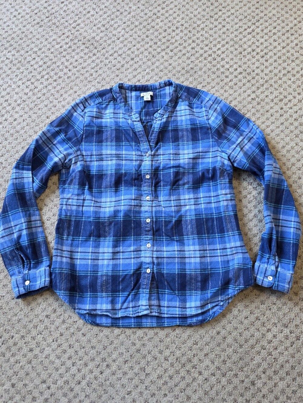 L.L. Bean Blue Plaid Casual Button-Down Shirt